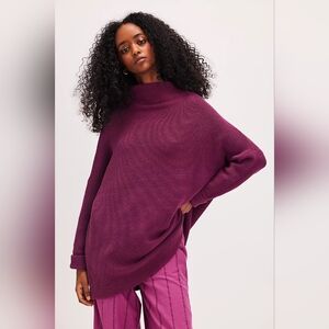 Free People Women's Ottoman Slouchy Tunic Sweater Amaranth